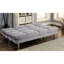 Futon gris avec microfibre et pieds contemporains, convertible en lit pour un support supplémentaire pour la décoration de la maison, l 67 po x l 31 po