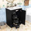 Meuble-lavabo compact de 24 pouces avec lavabo en céramique intégré et 3 tiroirs à fermeture en douceur-130183125