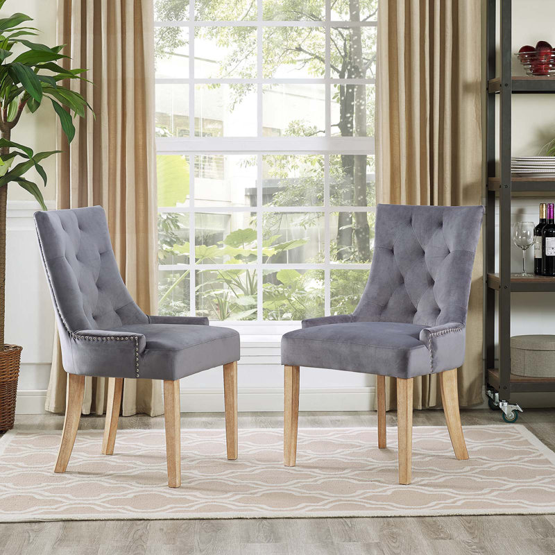 Pose Upholstered Fabric Dining Chair, Gray, 2