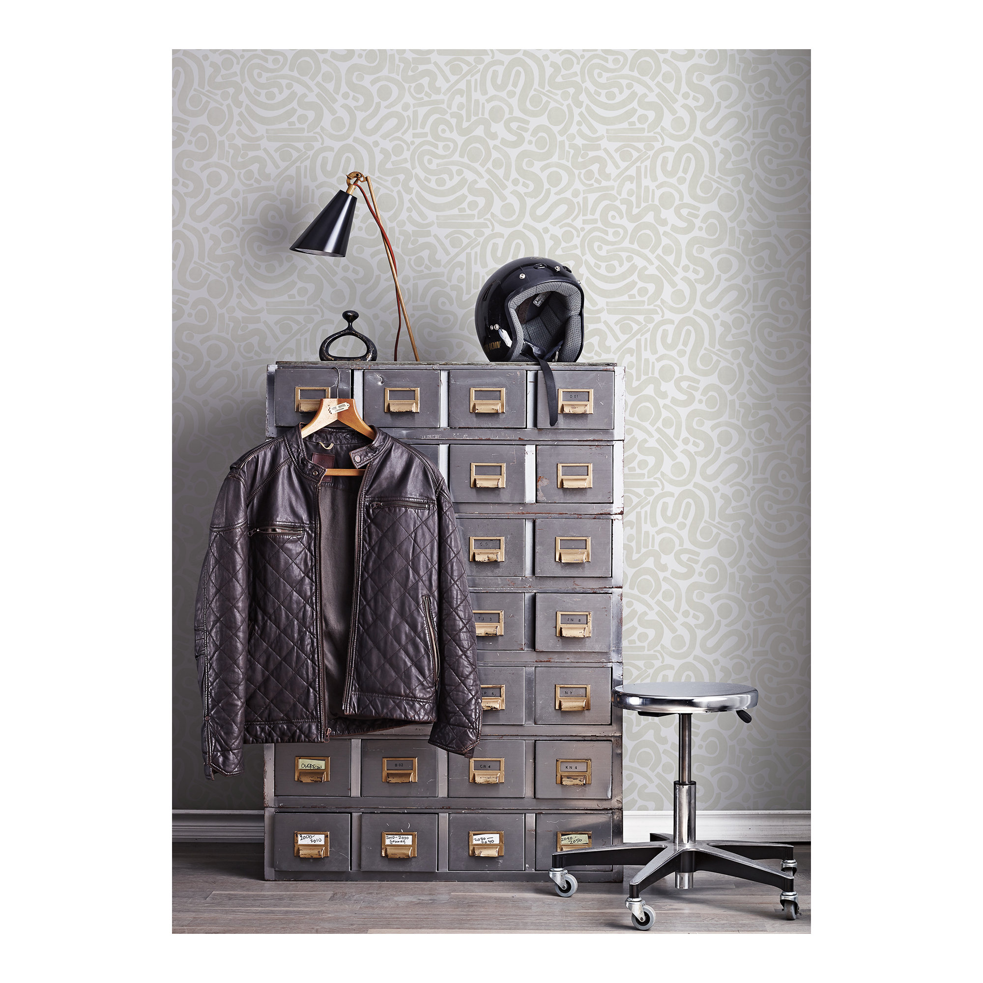 Peel & Stick Geometric Wallpaper, Taupe