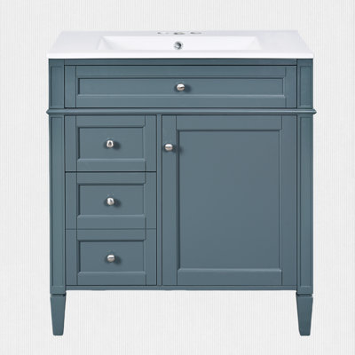 Meuble-lavabo simple 30 po avec comptoir en céramique Silma