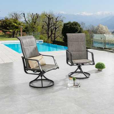 Rusi Swivel Patio Dining Armchair (2-Pack)