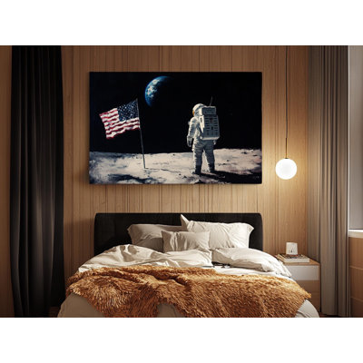 Inspiring Painting of Neil Armstrong on High-Quality Canvas Print - Handcrafted Wall Decor - Stylish Art - Gift - Wall Decor, Painting Reproduction