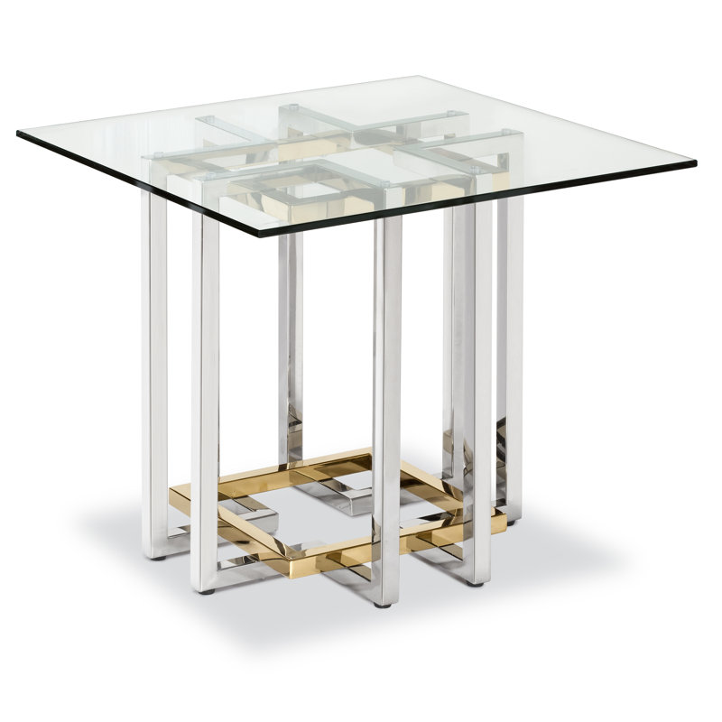 Temple Cloud Glass Top End Table