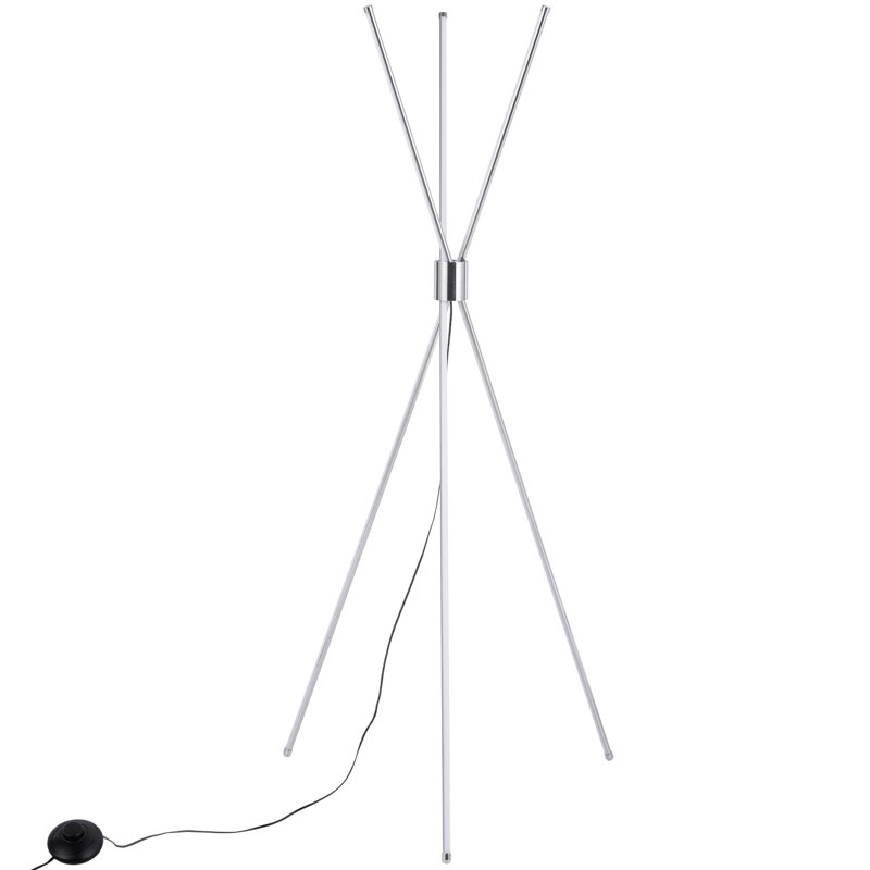 Marjan 52'' Chrome LED Tripod Floor Lamp Set with Outlet