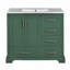 Meuble-lavabo traditionnel 36 po avec lavabo en céramique, armoire de salle de bain avec deux portes à fermeture douce et quatre tiroirs-115688331
