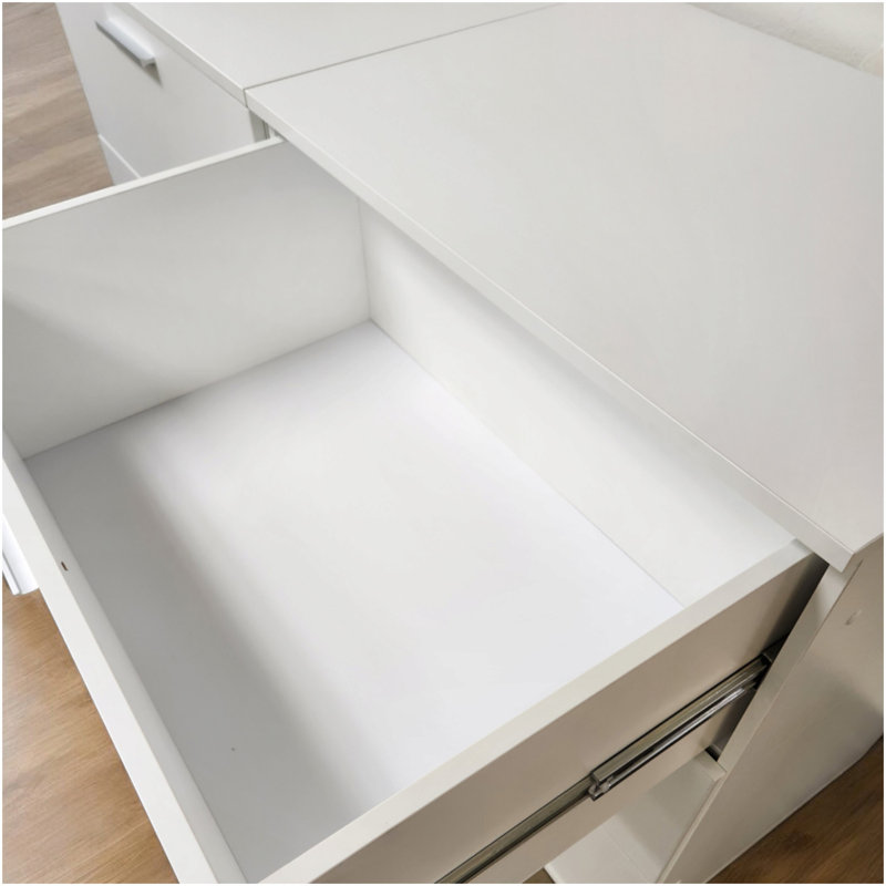 Commode modulaire à trois tiroirs Morgan en blanc, Blanc