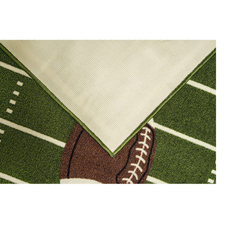 Furnish My Place Nicole 705 Solid Football All Star Football Ground | Play Area Rug for Kids | Football Field Ground Rectangle | Anti Skid Rubber Backing | Green