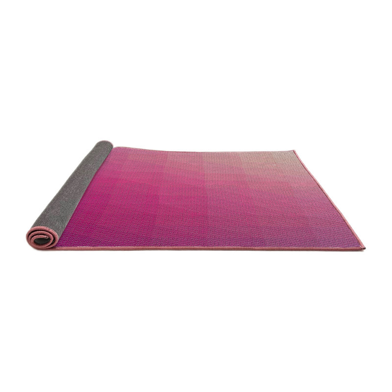 Tapis de zone rose foncé à motifs, Rond 8 pi