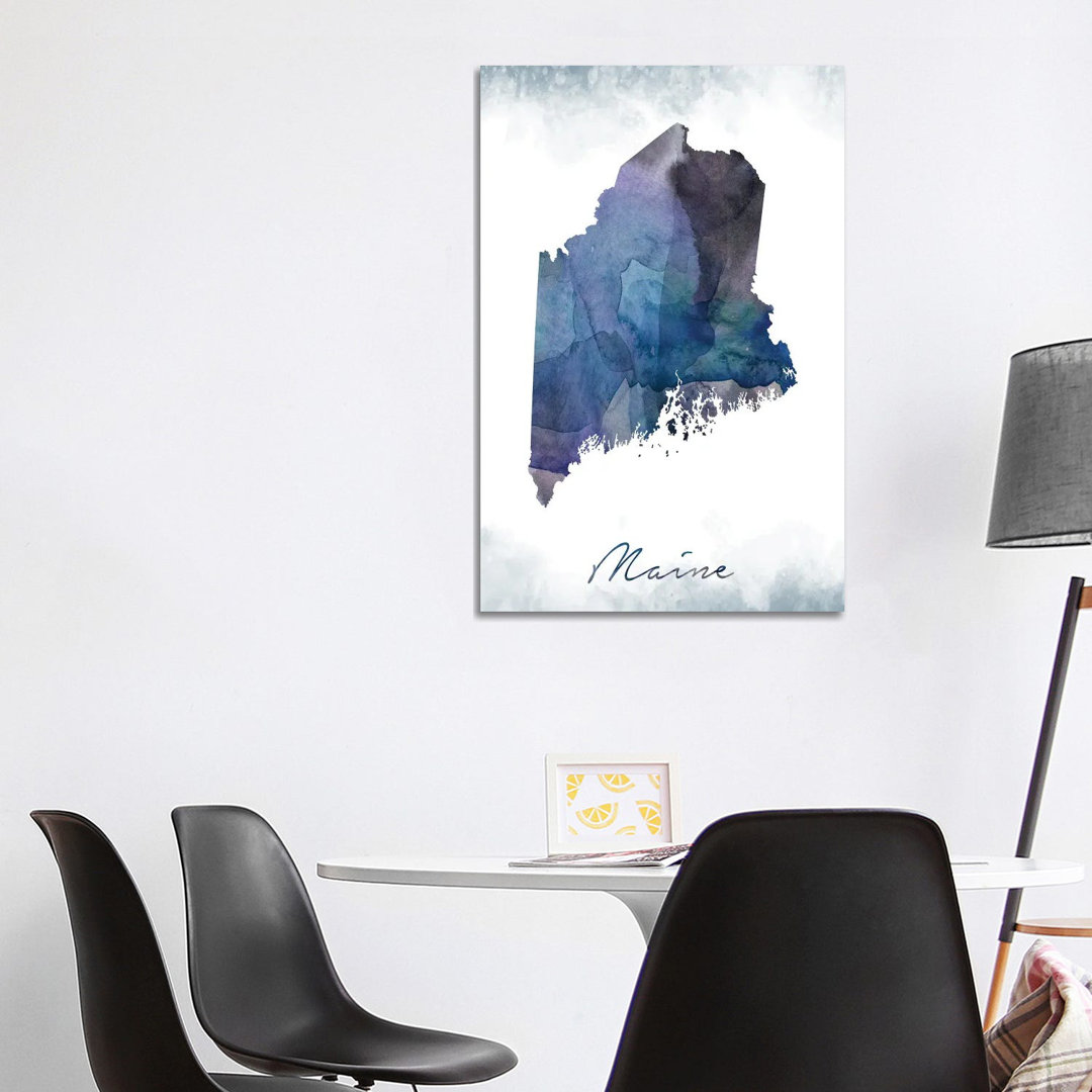Maine State Bluish by WallDecorAddict - Wrapped Canvas Gallery-Wrapped Canvas Giclée