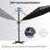 11' Octagonal Patio Cantilever Umbrella With Weighted Base