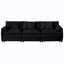 Canapé modulaire surdimensionné en chenille noire, 3 places avec siège profond et meuble modulaire modulaire pour salon, chenille-749577271