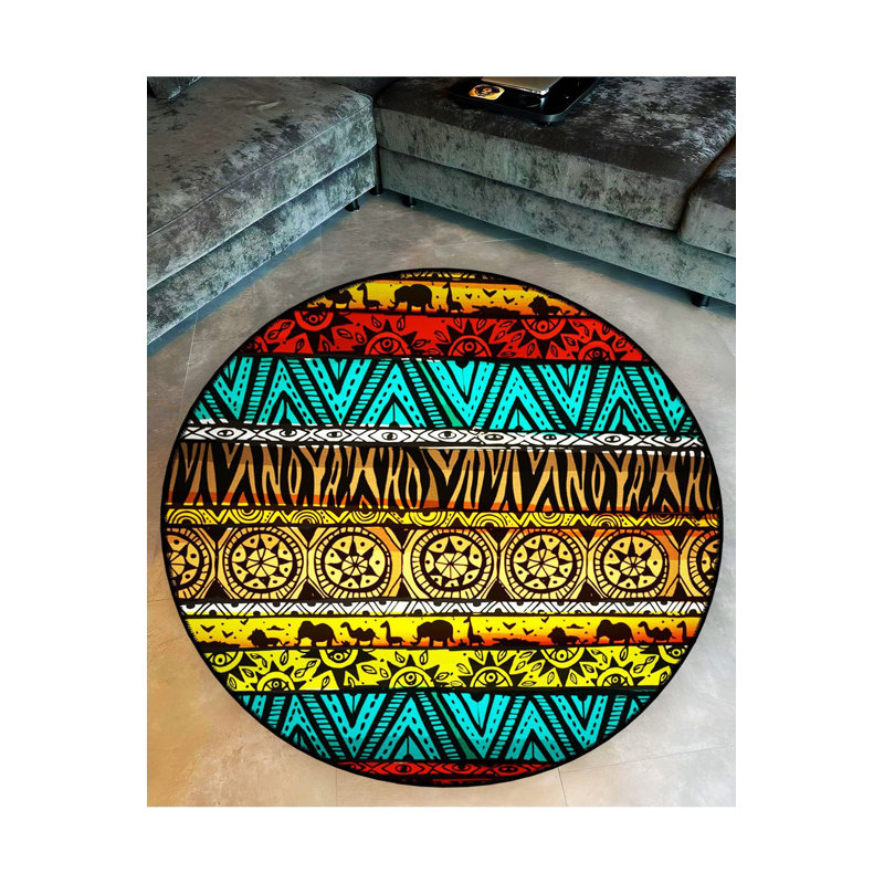 Tapis rond lavable à la machine, Sous-tapis rond 2 pi 8 po inclus