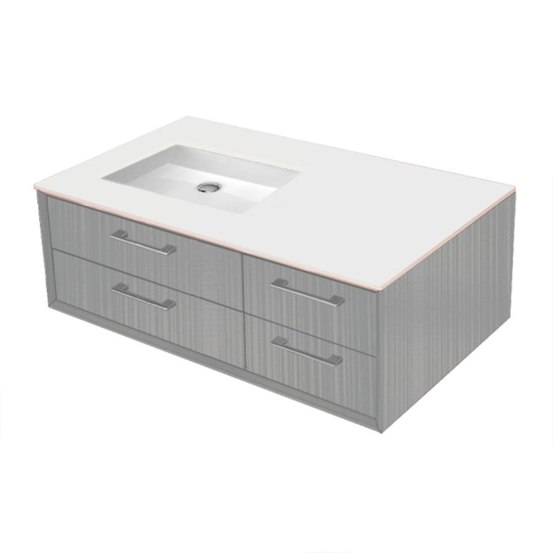 Gemelli 36'' W Vanity Top, Polished White
