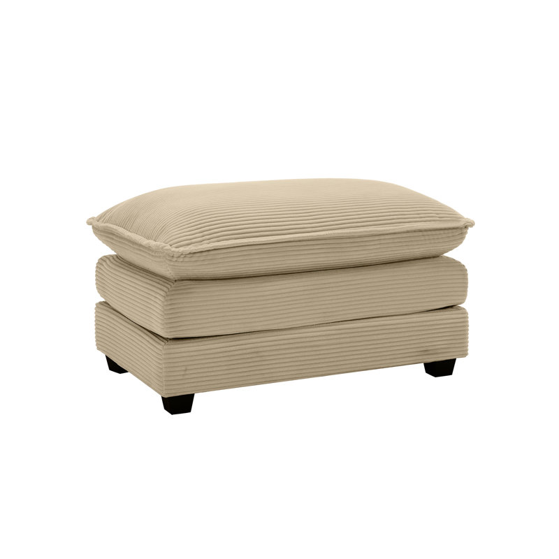 Tan Footstool With Corduroy, Compatible Various Sofas, Relax Corduroy Footstool, Fits Different Seater Comfortable, Tan