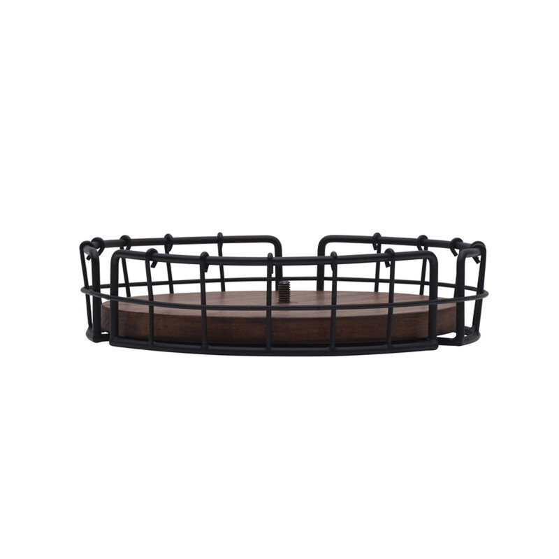 Black Iron and Mango Wood Tiered Condiment Caddy