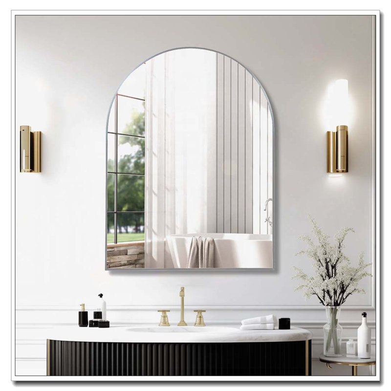 Miroir mural pour salle de bain, Argent argent