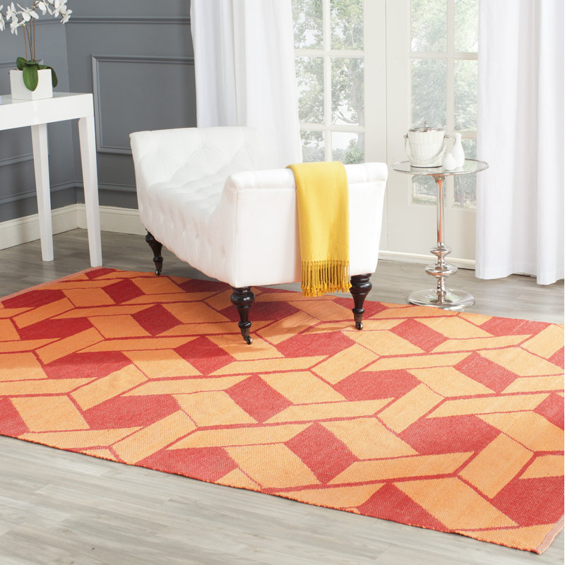 Azaiah Geometric Hand Woven Area Rug, Rectangle 122 x 183 cm