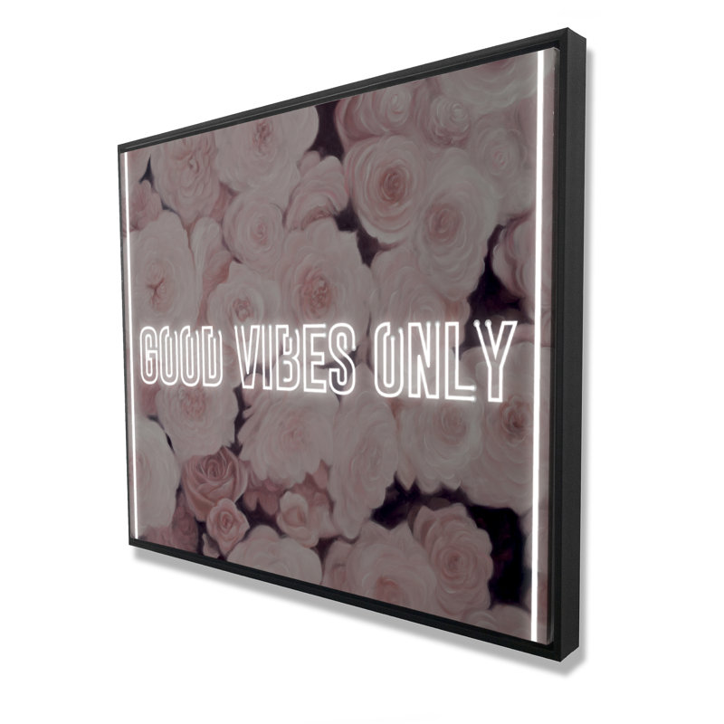 Good vibes only - Toile encadrée rétro pour citations