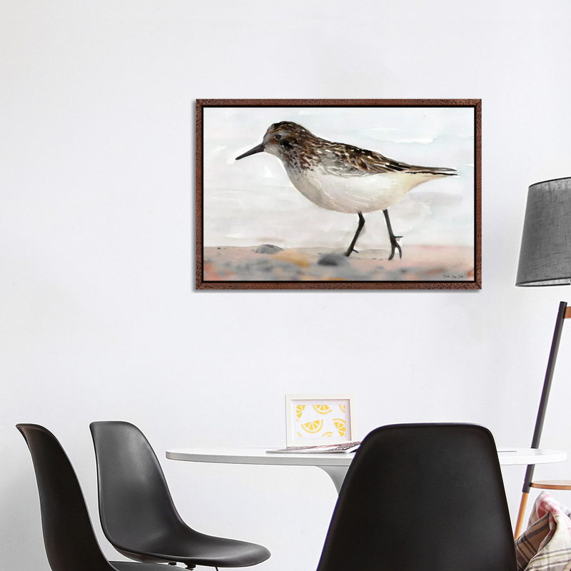 Sandpiper II by Stellar Design Studio - Painting on Canvas, 101.6 cm H x 66.04 cm W, Brown Floater Frame