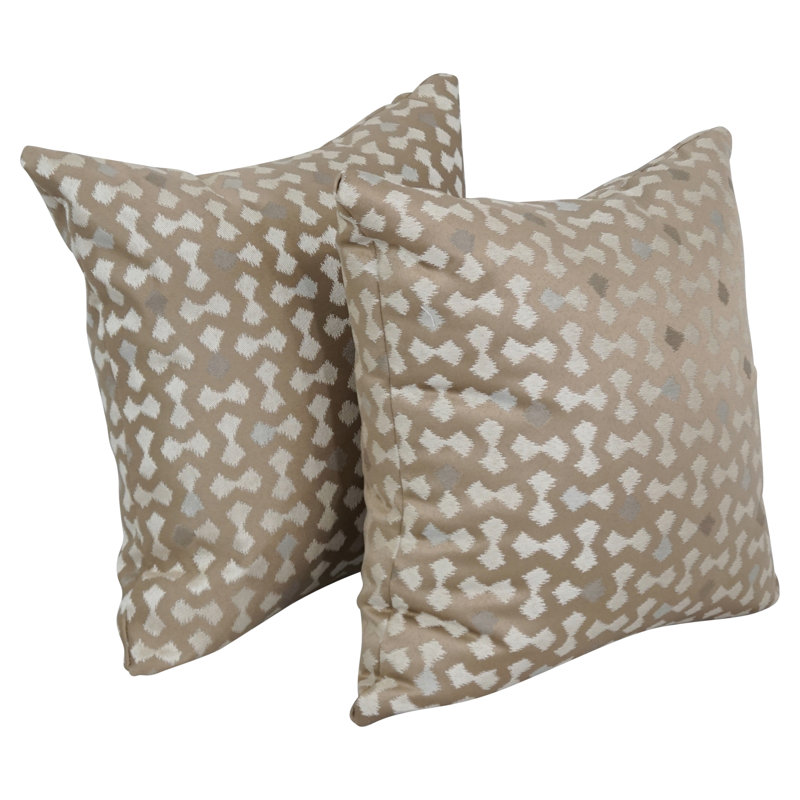 Ensemble de 2 coussins décoratifs en jacquard 30 po x 17 po, Talamols chameau