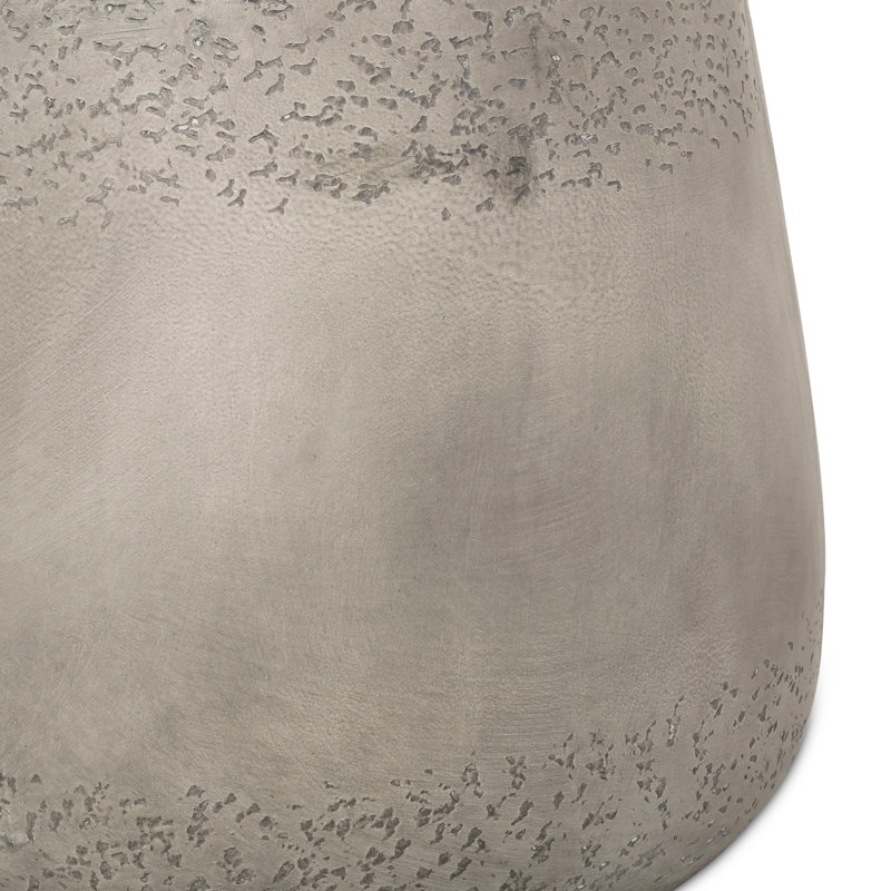 Style Side Table - Lightweight Concrete, Drum Shape Construction, No Assembly, 19x19x16.3, Gray Concrete Feature, 18.73w X 18.73d 16.3h,