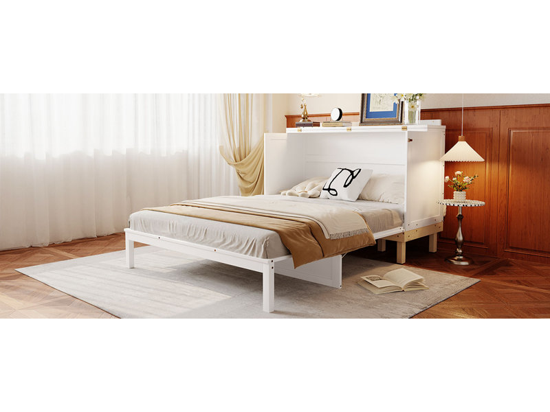 Queen Size Murphy Bed, White
