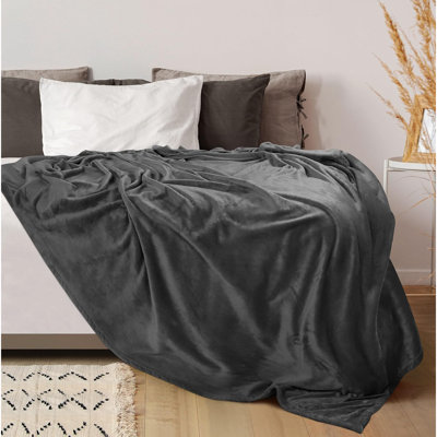 Fleece Blanket Queen Size Grey (90X90 Inches) Ultra Soft Warm Lightweight Microfiber Breathable Anti-Static Cozy Winter Bed Blanket, All-Season Home Decor Gift For Men & Women