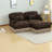 Modern Sofas, Leopard Chenille Loveseat With Portable Ottoman For Home