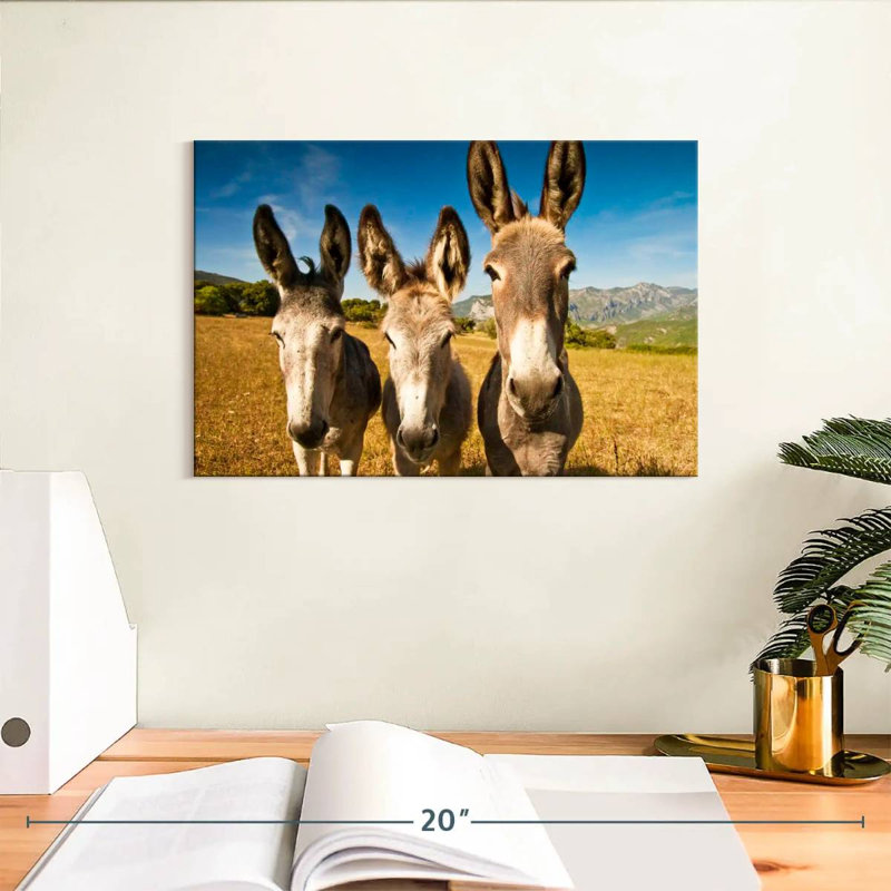 Donkey Trio, 8" H x 12" W