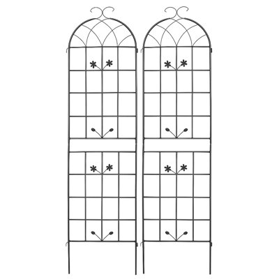 Paquet de 2 treillis de jardin en métal très haut - 20 po x 71 po pour treillis de plantes robustes pour grimper des vignes, des roses et des légumes - écran de décoration de clôture de jardin polyvalent intérieur / extérieur