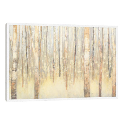 Birches In Winter I by Julia Purinton - Floater Frame Print on Canvas