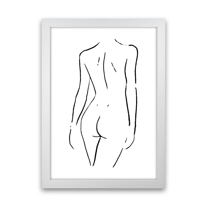 Body Sketches I - Female - Print, White Framed Canvas, 34cm H x 25cm W x 3cm D
