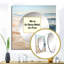 Miroir mural de salon Glinder - Golden and Blue Beach Tranquility I Coastal Beach Square-248356148
