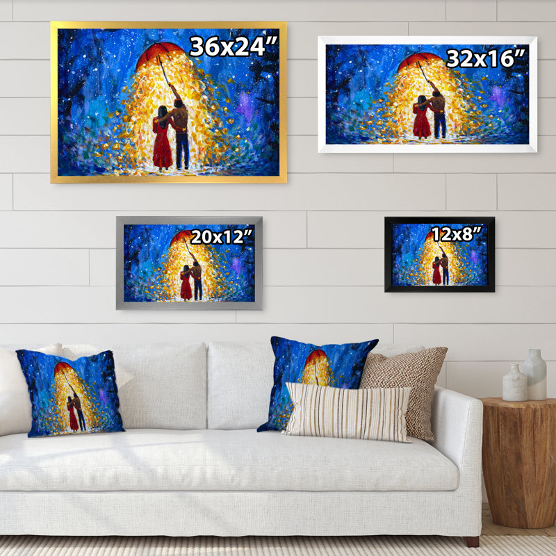 " Romantic Fantasy Couple ", Black Picture Framed, 8" H x 12" W x 1" D