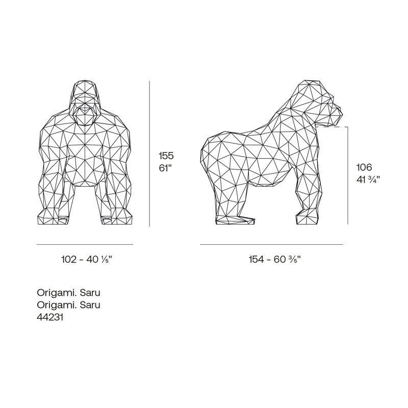 Gorilla Garden Statue, White