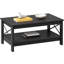 Table basse pour le salon, table basse de style campagnard moderne avec rangement, table centrale à 2 niveaux pour le salon, table de salon en bois avec cadre robuste, noir