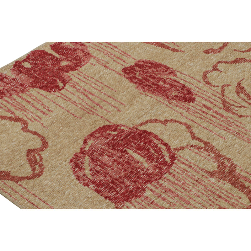 Distressed Homage Hand Knotted Wool Animal Print Area Rug, Runner 3' x 12'