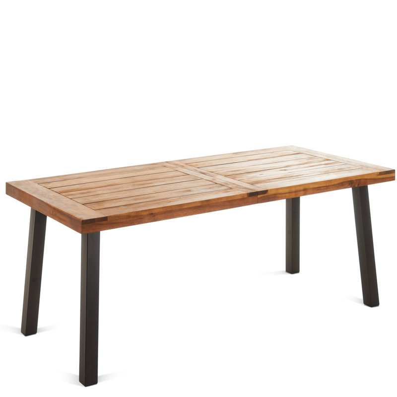 Marvelous Modern Industrial Dining Table With Wood Platform And Strong Metal Frame, Weather-, 69" H X 32.33" W 28.65" H, 60 Lb Magnificent Industrial Construction, Weather- For All Settings,