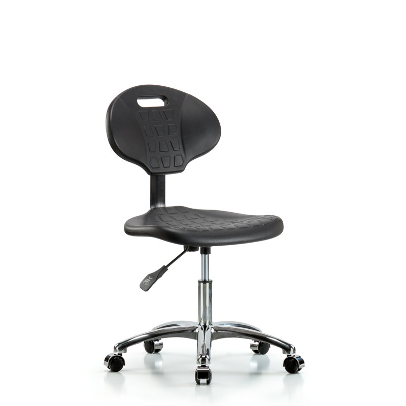 Chaise de travail Jaylene, Roulettes, Noir