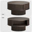 Table basse ronde 31,5 "avec rangement nervuré-129765868