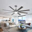 Ventilateur de plafond à 72 pales de 72 pouces avec 3 lumières à DEL à intensité variable et télécommande, moteur à courant continu réversible silencieux, fonction de lumière de mémoire, grand ventilateur de plafond intérieur extérieur pour maison de campagne, grande pièce, patio et abri de jardin-561163176