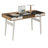 Miltona Glass Top Solid Wood Base Computer Desk