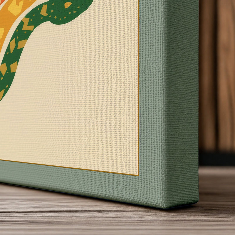 Entwined Serpents Art Deco - Wrapped Canvas, 36x24 - 91.4 x 61.0 cm, Sage Border