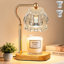 Lampe bougie chauffe-plat moderne avec gradateur, lampe en verre à hauteur réglable pour les cadeaux, décoration intérieure, transparent