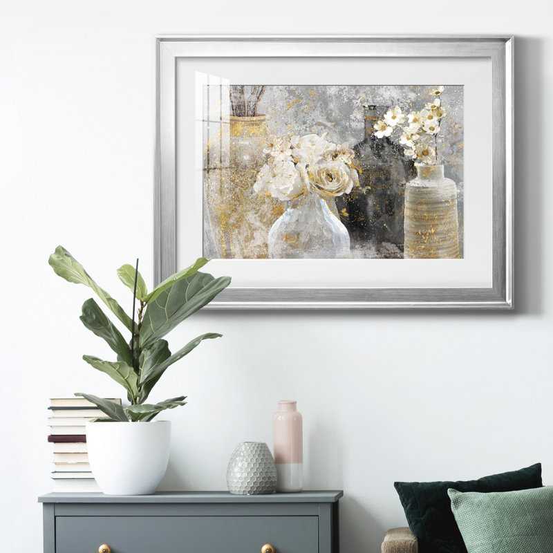 «Fleur Couture», reproduction encadrée de qualité supérieure, prête à être accrochée, H 26,5 po x l 36,5 po x P 1 po
