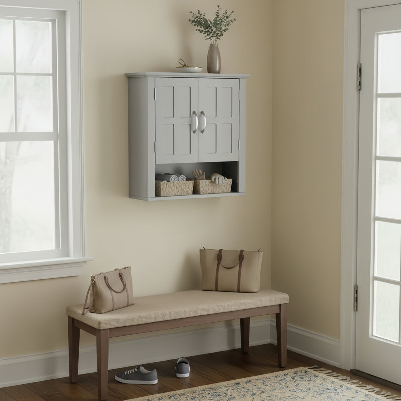 Armoire de rangement murale pour salle de bain, armoire murale multifonctionnelle avec tablettes réglables