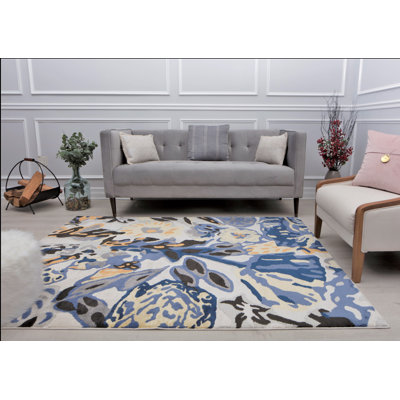 Vizcaino Yellow/Blue/Black Area Rug