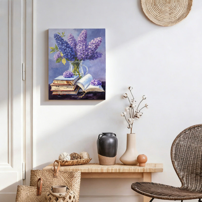 Lilas mauve, aquarelle, impression 16 x 20, décor classique
