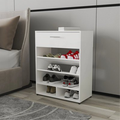 White Shoe Rack With 1-Drawer
